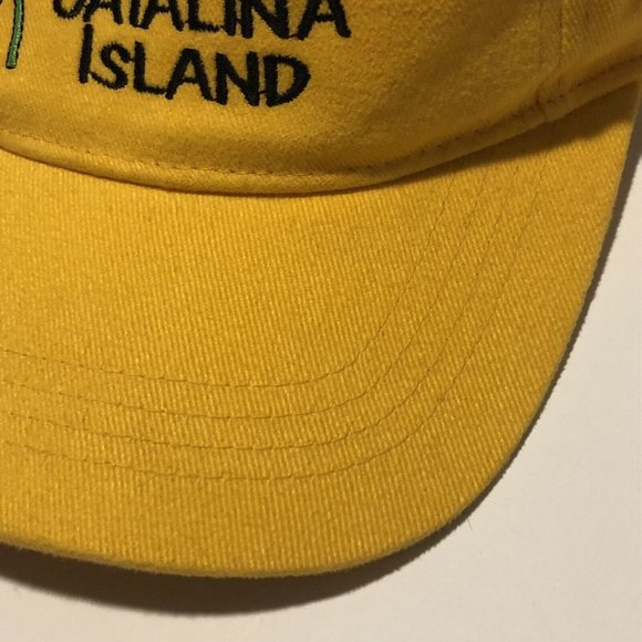 Vintage Kee And Ed Yellow Embroidered Catalina Island Adjustable Golf Visor Hat - Picture 3 of 11